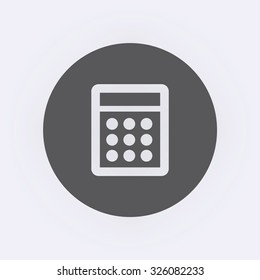 Vector calculator icon in circle . Vector illustration