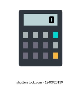 Vector calculator icon. Flat illustration. Simple colorful calculator icon.