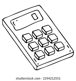Vector calculator icon. A hand-drawn doodle. Back to School education