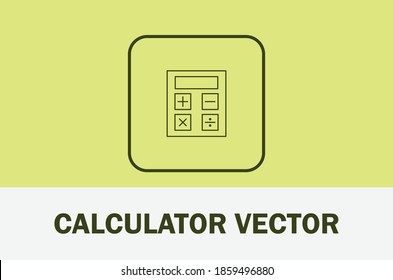 Vector of calculator icon. Isolated on pastel background. With theme business, technology.