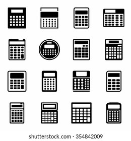 Vector Calculator icon set on white background