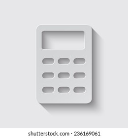 vector calculator icon with shadow on a grey background