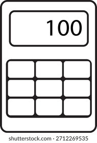 vector calculator icon symbolizing finance, budgeting, accounting, and cost calculation. Clean outline style suitable for fintech, business, and financial apps