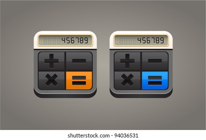 Vector calculator icon in two colors