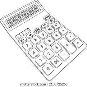 Vector calculator illustration front perspective view