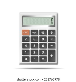 Vector calculator isolated on white background