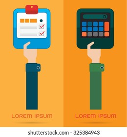 vector Calculator notes Paper statistics graph hand and arm