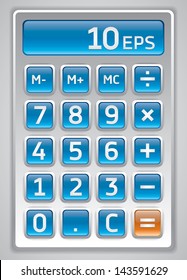 Vector calculator, numbers on blue buttons