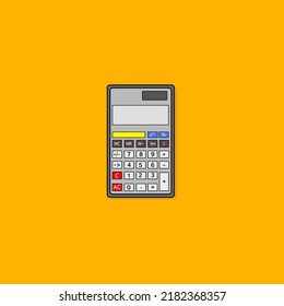 vector calculator on yellow background.illustration