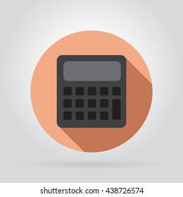 Vector Calculator Orange Icon Flat Style
