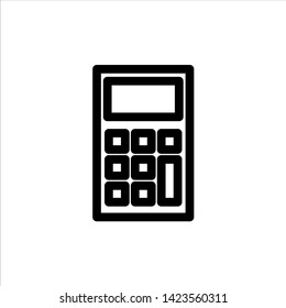 Vector calculator outline web icon. black symbol with flat line style icon for web site design, logo, app, UI isolated on white background