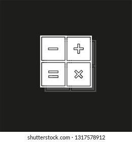 vector Calculator symbol - mathematics illustration sign isolated