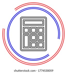 vector Calculator symbol - mathematics illustration sign isolated. Thin line pictogram - outline editable stroke