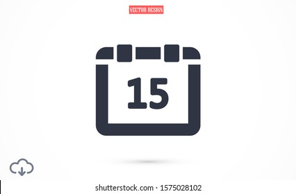 Vector calendar 15  icon. The icon of calendar to calculate days. calendar for walls icon. the calendar for the house. online icon.