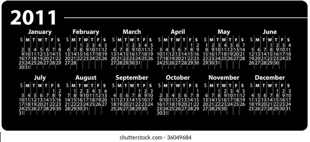 Vector calendar for 2011