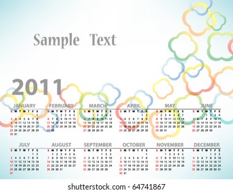 Vector calendar for 2011