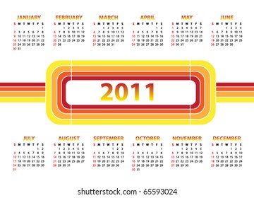 Vector calendar for 2011