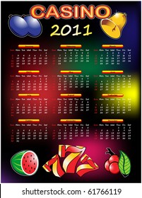 Vector calendar for 2011 casino