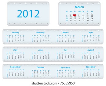 Vector calendar 2012