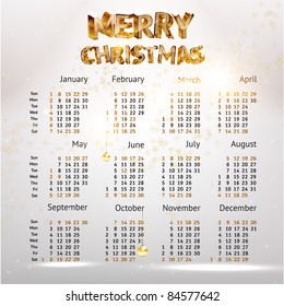 Vector calendar 2012