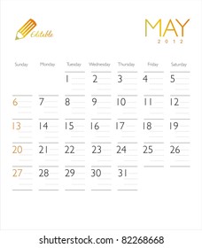 Vector calendar 2012 May