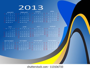 Vector calendar 2013