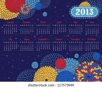 Vector calendar for 2013