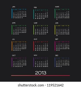 vector calendar 2013. clean business calendar design template