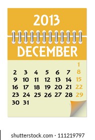 Vector calendar 2013 December