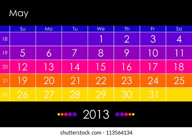 Vector calendar 2013 - May