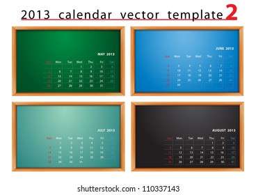 Vector calendar 2013 on blackboard background