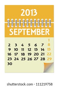 Vector calendar 2013 September