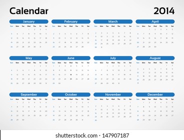 Vector calendar 2014