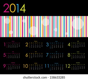 Vector calendar for 2014
