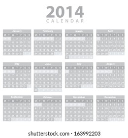 Vector calendar 2014 - template design.