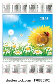 Vector calendar for 2015