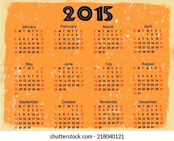 Vector calendar for 2015