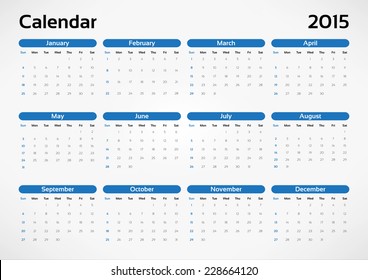 Vector calendar 2015