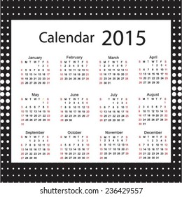 Vector calendar for 2015 