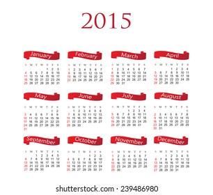 Vector calendar 2015.