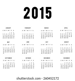 Vector calendar 2015
