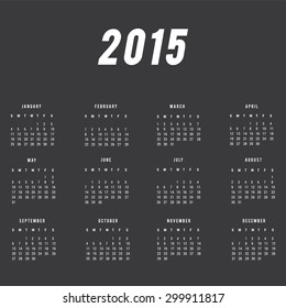 Vector calendar 2015