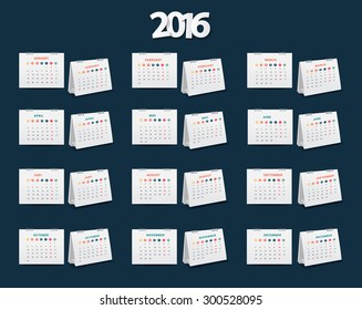 Vector calendar 2016 new year template design