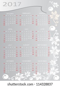 Vector calendar 2017