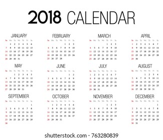 Vector calendar 2018