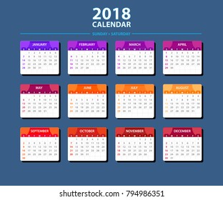 Vector Calendar 2018