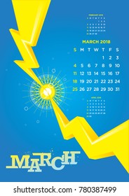 Vector calendar 2018 March