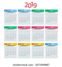 free download monthly calendar 2019