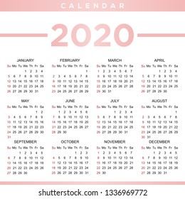 vector calendar 2020 