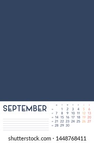 Vector of Calendar 2020 year with 12 month calendar with modern style. Template for place your photo